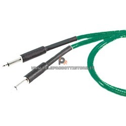 Zzipp Cavo Jack 6,3 mm. verde per strumenti 3 m. per chitarra basso mono sbilanciato