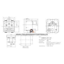 Connettore di alimentazione IEC C16 VDE maschio 3 poli pannello porta fusibile Senza Viti