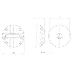 B&C DE400 Driver 1" 100 W 8 ohm 108,5 dB tweeter DE400 DE400-8