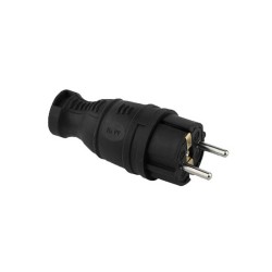 Spina Schuko professionale volante in gomma hifi 16A maschio