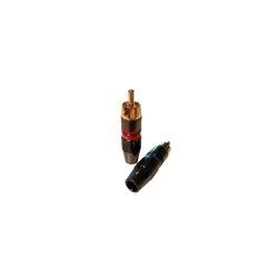 Coppia Connettori RCA placcati oro con guidacavo 8 mm. hifi segnale