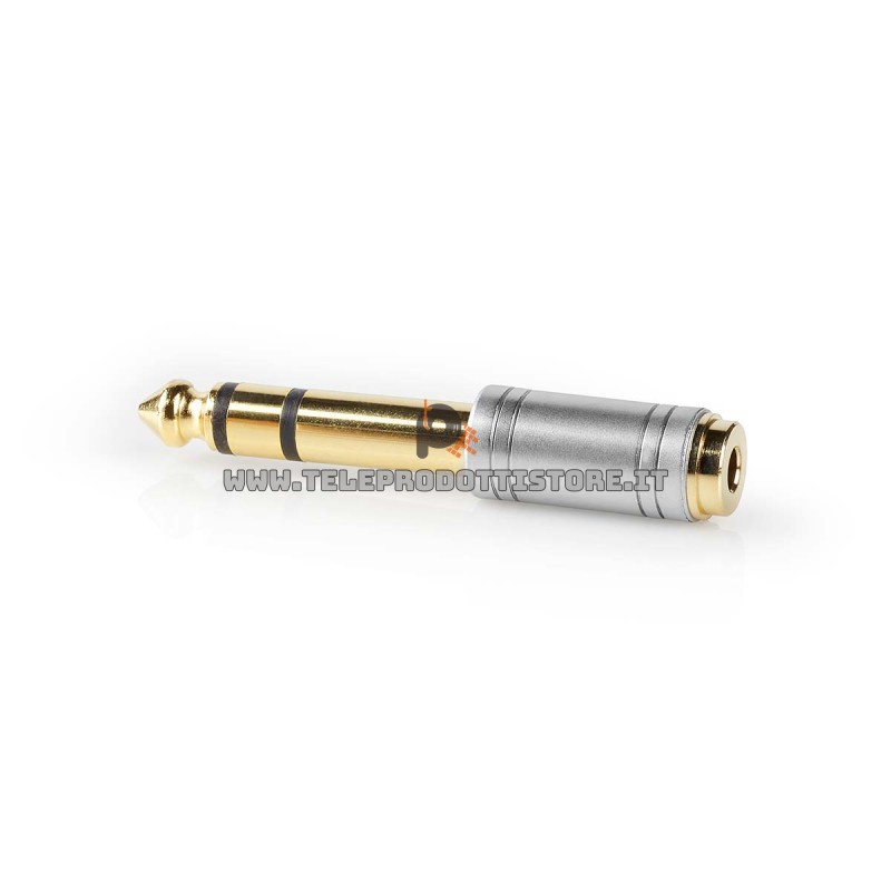 Adattatore jack cuffia 3,5 mm su 6,3 mm stereo placcato oro maschio cuffie