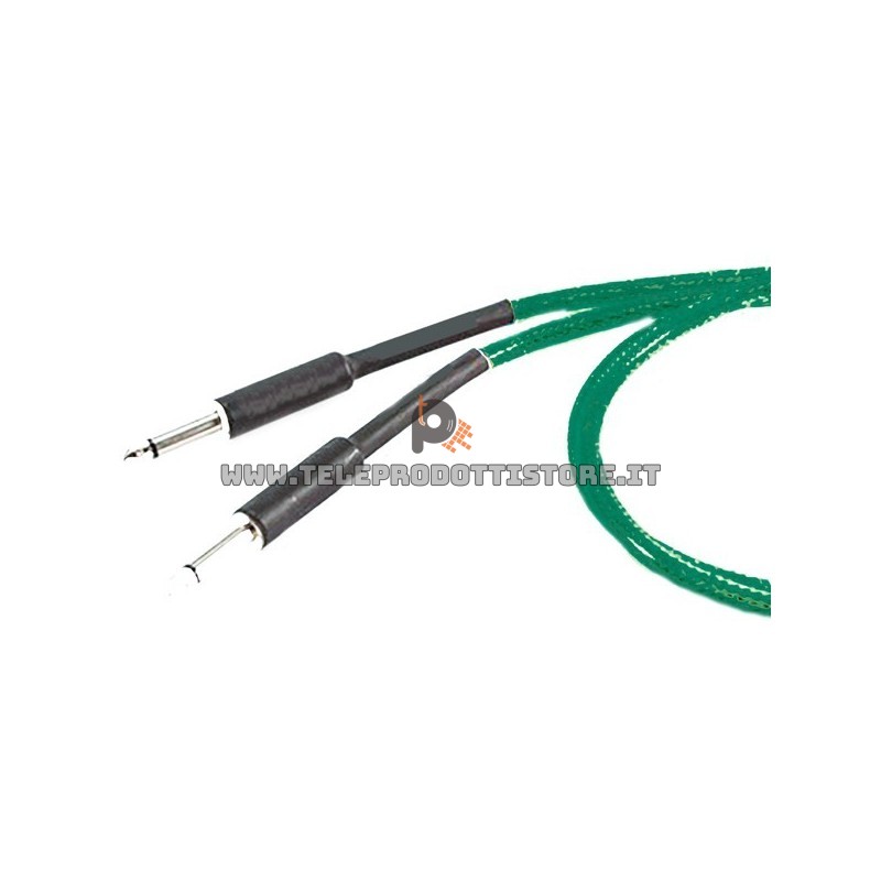 Zzipp Cavo Jack 6,3 mm. verde per strumenti 3 m. per chitarra basso mono sbilanciato