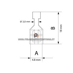Set 4 Pz. connettori faston 4,8 mm. femmina dorati per altoparlanti woofer tweeter
