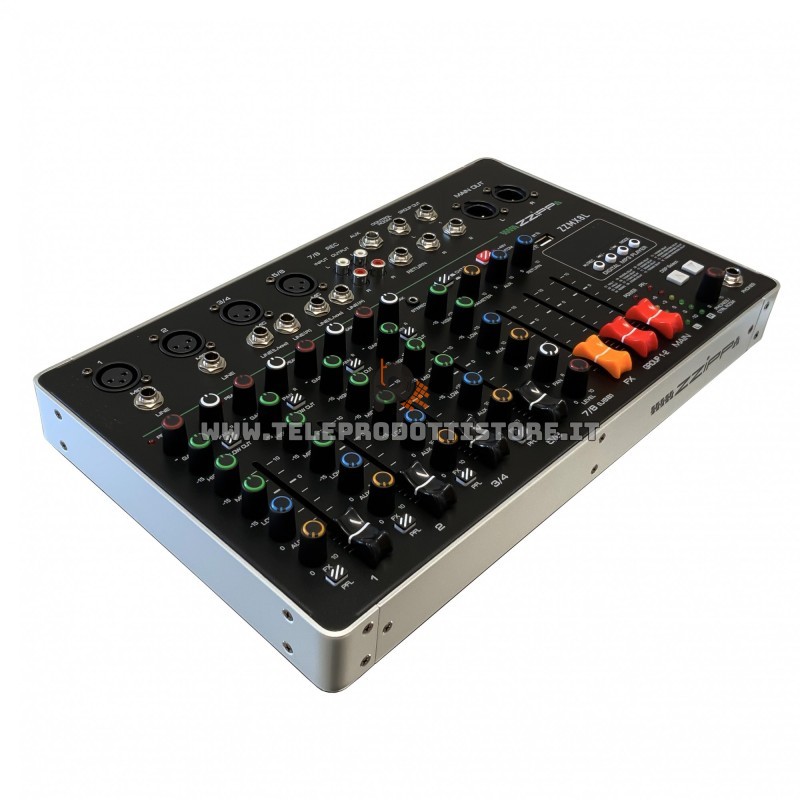 ZZMX8L Zzipp Mixer 8 canali con lettore mp3, dsp e bluetooth