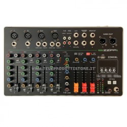 ZZMX8L Zzipp Mixer 8 canali con lettore mp3, dsp e bluetooth