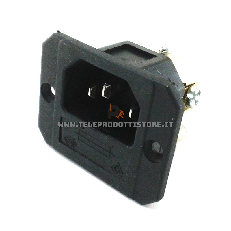 Presa di alimentazione IEC C16 VDE maschio da pannello 3 poli con portafusibile HIFI