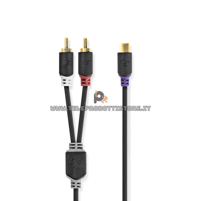 Cavo ad Y sdoppiatore RCA femmina su doppio RCA maschio adattatore di segnale