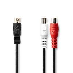 Cavo adattatore audio DIN 5 poli maschio 2 prese RCA femmina convertitore