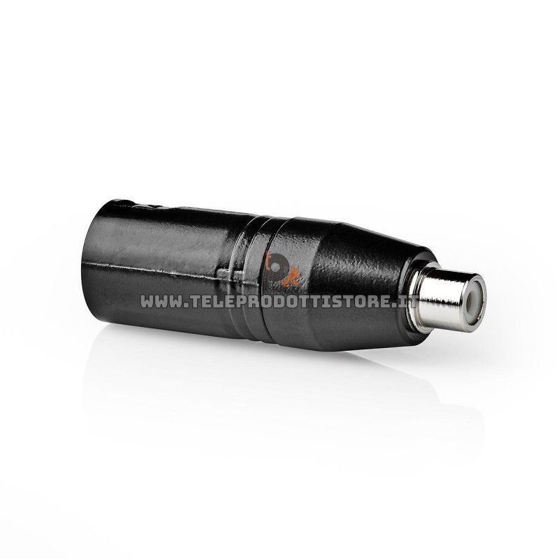 Adattatore XLR maschio su RCA femmina nero per segnale audio