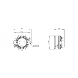 B&C DE7 Driver 0.75" 20 W 8 ohm 107 dB tweeter neodimio DE7-8