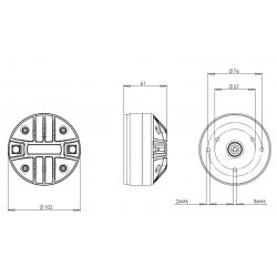 B&C DE200 Driver 1" 100 W 8 ohm 106 dB tweeter DE200-8