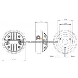 B&C DE250TN Driver 1" 120 W 8 ohm 106 dB tweeter DE250TN-8