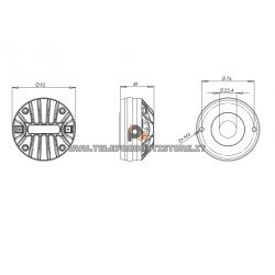 B&C DE550 Driver 1" 140 W 8 ohm 108 dB tweeter DE550-8