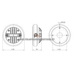 B&C DE618TN Driver 1.4" 160 W 8 ohm 108 dB tweeter DE618TN-8
