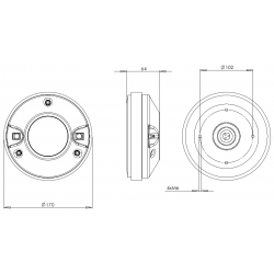 B&C DE82TN Driver 1.4" 220 W 8 ohm 106,5 dB tweeter DE82TN-8