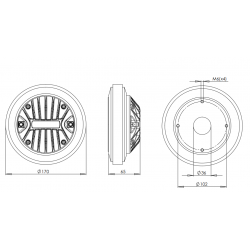 B&C DE90TN Driver 1.4" 220 W 8 ohm 107,5 dB tweeter DE90TN-8