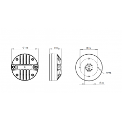 B&C DE620TN Driver 1.4" 160 W 8 ohm 107 dB tweeter DE620TN-8