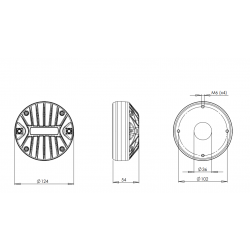 B&C DE880TN Driver 1.4" 220 W 8 ohm 108 dB tweeter DE880TN-8
