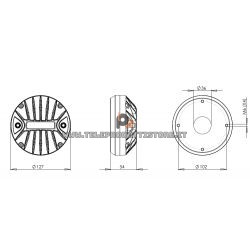 B&C DE1090TN Driver 1.4" 240 W 8 ohm 108 dB tweeter DE1090TN-8