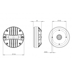 B&C DE1080TN Driver 1.4" 280 W 8 ohm 109 dB tweeter DE1080TN-8
