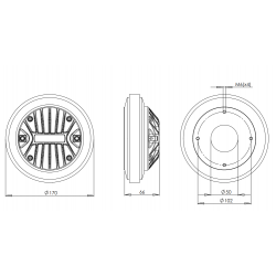 B&C DE95TN Driver 2" 220 W 8 ohm 108,5 dB tweeter DE 95TN