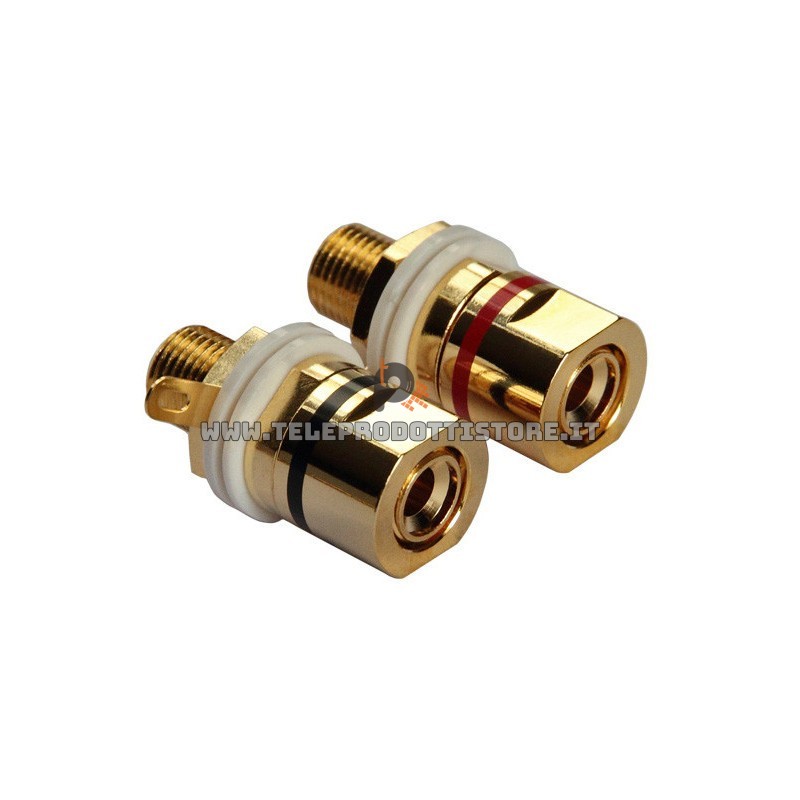 Morsetti Terminali casse amplificatore banana placcato oro isolato 13mm