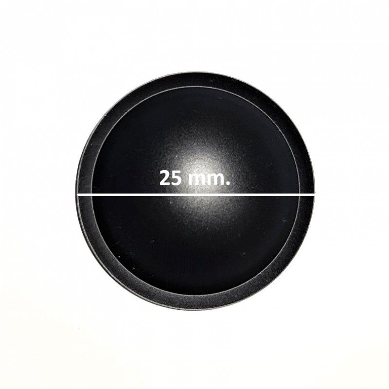 Cupola parapolvere 25 mm. plastica ABS nero opaco copripolvere per woofer altoparlante