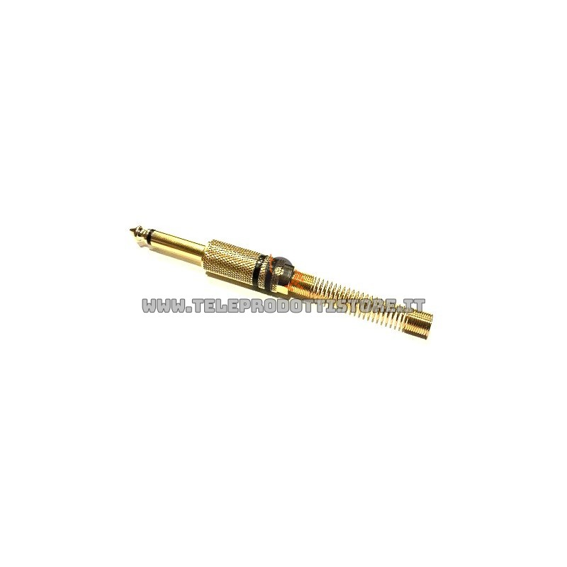 Connettore jack 6,3 mono maschio gold per segnale audio sbilanciato TS