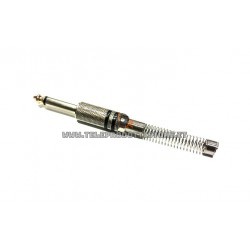 Connettore jack 6,3 mono maschio cromo per segnale audio sbilanciato TS nero