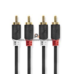 Cavo RCA 3 m. schermato di alta qualità contatti dorati audio HIFI