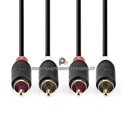 Cavo RCA 3 m. schermato di alta qualità contatti dorati audio HIFI