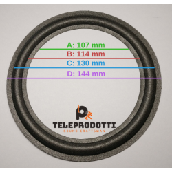 BRP158K kit 2 Sospensioni di ricambio per woofer midrange in foam bordo e colla 160 mm. 16 cm.