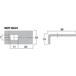 Monacor MZF-8624 Staffa per griglia in acciaio metallo fissaggio griglie