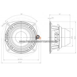 B&C Speakers 4NDS34 8 ohm woofer altoparlante 4" neodimio 200W 4NDS34-8