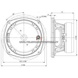 B&C Speakers 5FG44 8 ohm woofer altoparlante 5" neodimio 200W 5FG44-8