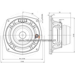 B&C Speakers 5NDL38 8 ohm woofer altoparlante 5" neodimio 180W 5NDL38-8