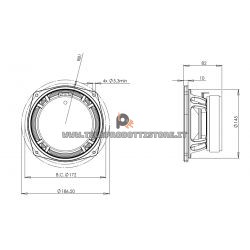 B&C Speakers 6MD38 8 ohm midrange altoparlante 10" ferrite 240W 6MD38-8