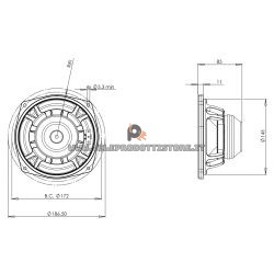 B&C Speakers 6NDL38 8 ohm woofer altoparlante 6.5" neodimio 300W 6NDL38-8