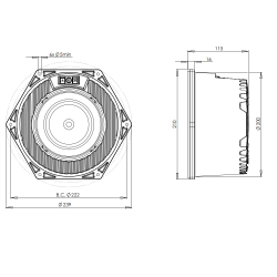 B&C Speakers 8NSM64 8 ohm Midrange calottato altoparlante 8" neodimio 500W 8NSM64-8