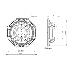B&C Speakers 8MBX51 8 ohm Mid-Bass altoparlante 8" neodimio 400W 8MBX51-8