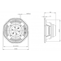 B&C Speakers 8NW51 8 ohm woofer altoparlante 8" neodimio 400W 8NW51-8