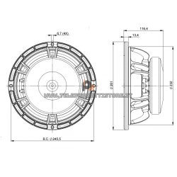 B&C Speakers 10FW64 8 ohm woofer altoparlante 10" ferrite 500W 10FW64-8