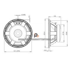 B&C Speakers 12MH32 8 ohm mid-bass altoparlante 12" ferrite 800W 12MH32-8