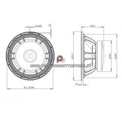 B&C Speakers 12FW76 8 ohm woofer altoparlante 12" ferrite 1000W 12FW76-8