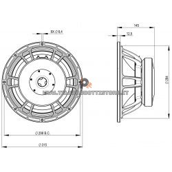 B&C Speakers 12FW88 8 ohm woofer altoparlante 12" ferrite 1400W 12FW88-8
