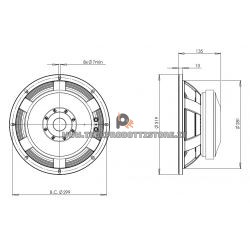 B&C Speakers 12TBX100 8 ohm woofer altoparlante 12" ferrite 2000W 12TBX100-8