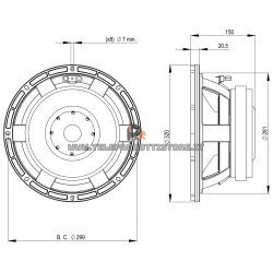 B&C Speakers 12FG100 8 ohm woofer altoparlante 12" ferrite 2000W 12FG100-8