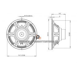 B&C Speakers 12CL76 8 ohm woofer altoparlante 12" neodimio 700W 12CL76-8