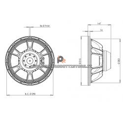 B&C Speakers 12NW76 8 ohm woofer altoparlante 12" neodimio 1000W 12NW76-8